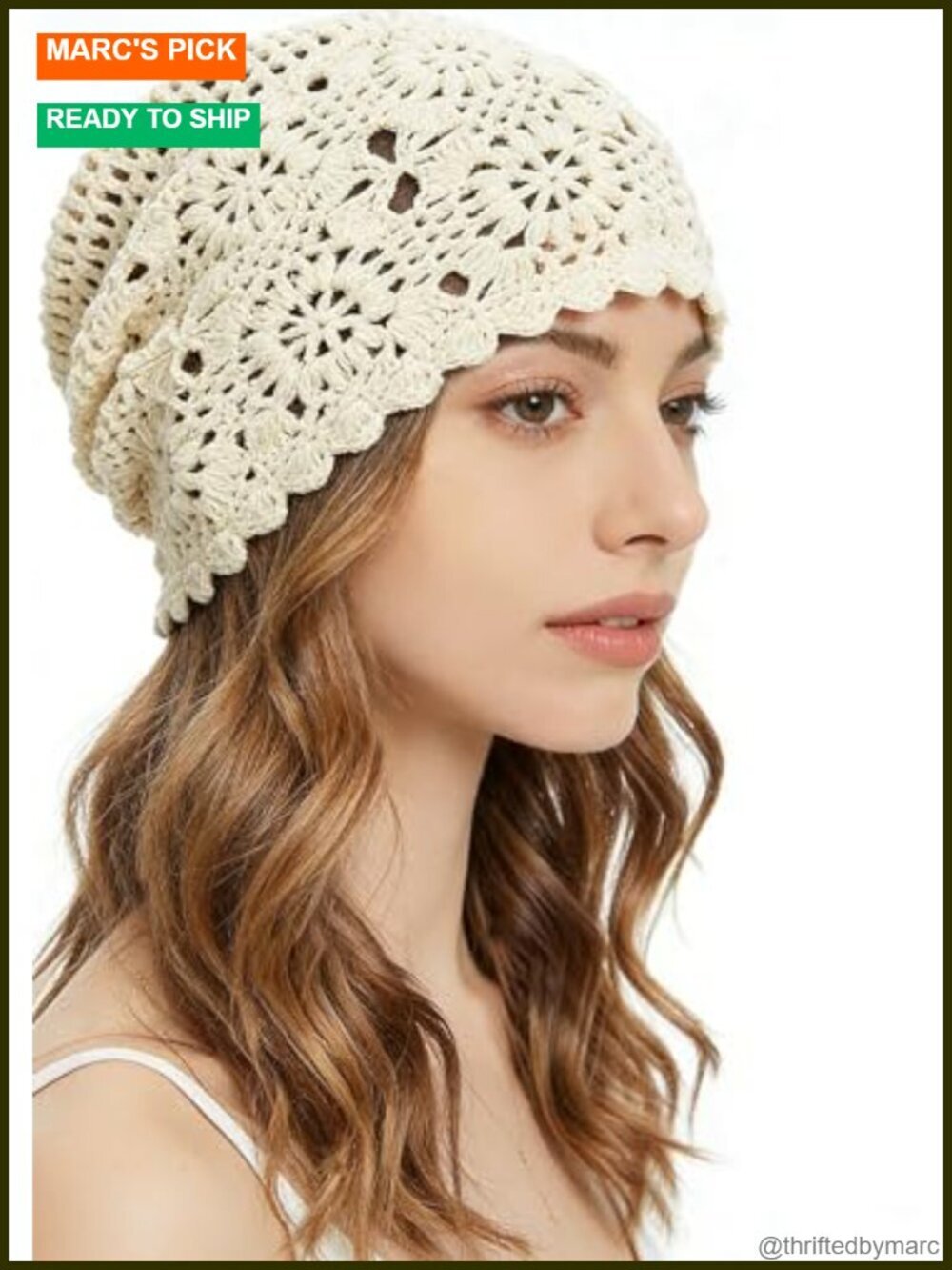Cotton Blend Crochet Slouchy Beanie Handmade Knitted Skull Cap